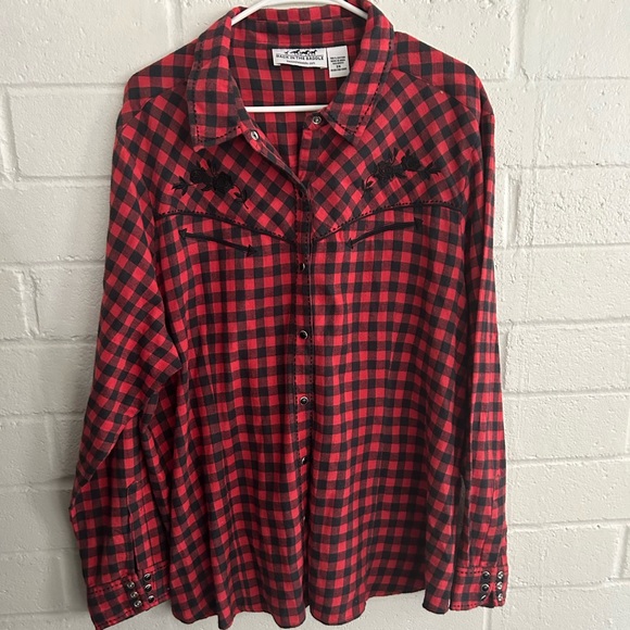 Back in the Saddle Snap Button Buffalo Plaid Western Rodeo Shirt. Size 2X - Picture 1 of 6